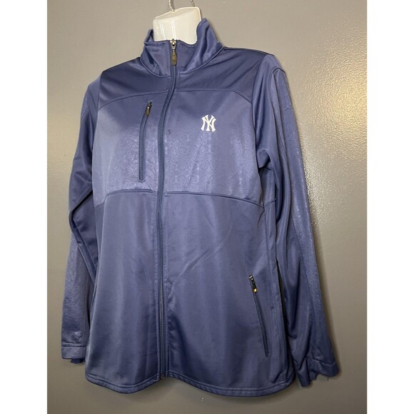 New York Yankees Jacket Womens Large Navy MLB Baseball Full Zip Zip Pockets - Picture 3 of 11